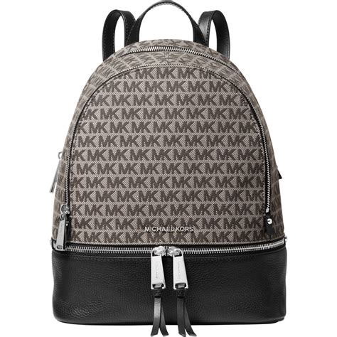 michael kors rhea backpack truffle mushroom|Michael Kors Logo Rhea Zip Medium Backpack .